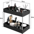 2 Tier under Sink Organizer Sliding Cabinet Basket Organizer Storage Rack with Hooks Hanging Cup Bathroom Kitchen Organizer