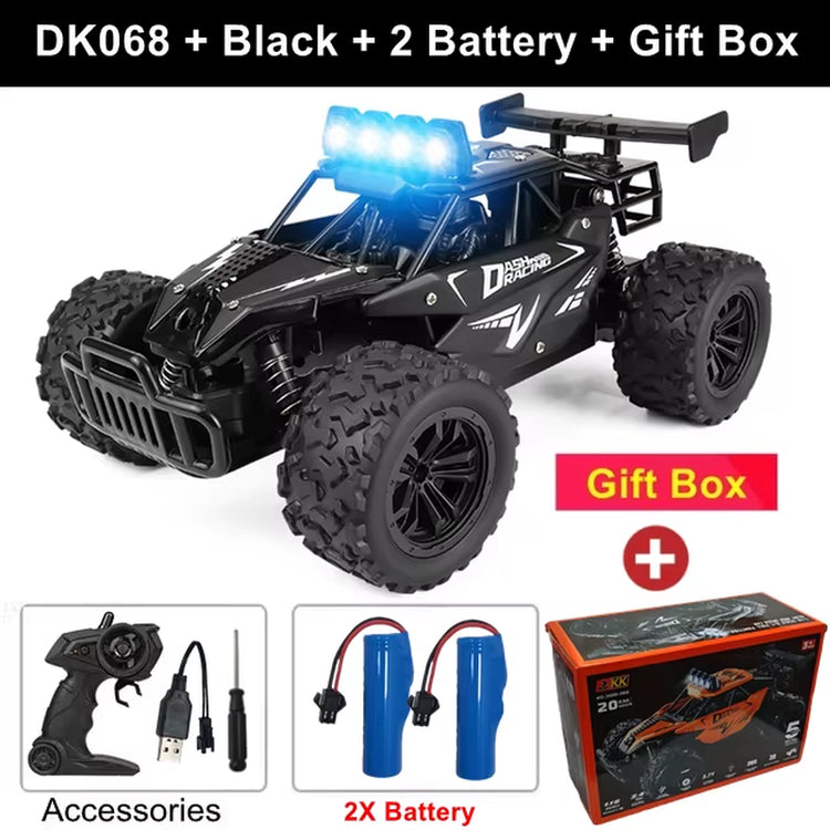 Remote Control Car RC Drift Racing 1:16 Vehicle off Road Alloy 2.4G Radio High-Speed Trucks with LED Light Climbing Gift Kid Toy