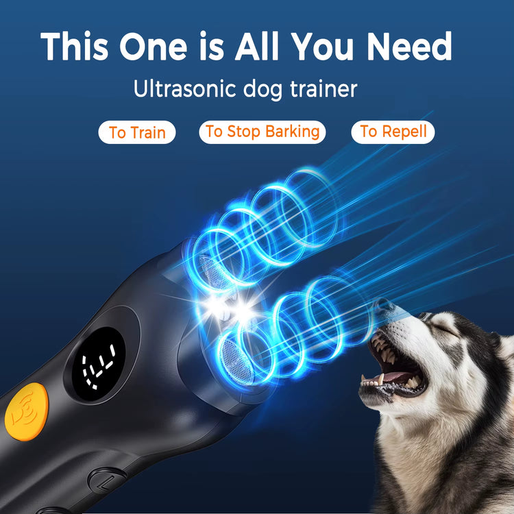 2025 Factory Wholesale 50Ft Dog Repeller Ultrasonic with 3 Training Modes 2 Flashlight Modes Humane Device for Dog Bark Control