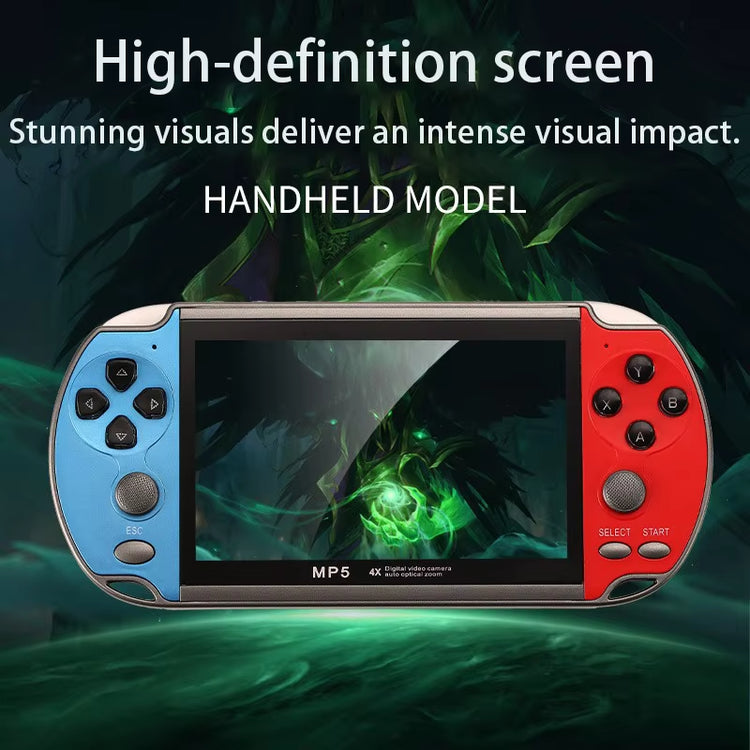 X7/X7Plus Portable Gaming Console, 4.3/5.1-Inch HD Screen, Portable Audio-Video Player, Classic Games, over 10,000 Free Built-
