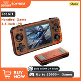 BOYHOM New R36H Handheld Game Console 3.5-Inch IPS Screen Linux RK3326 Retro Video Games Player 3000 Mah 64G 10000+ Classic Game