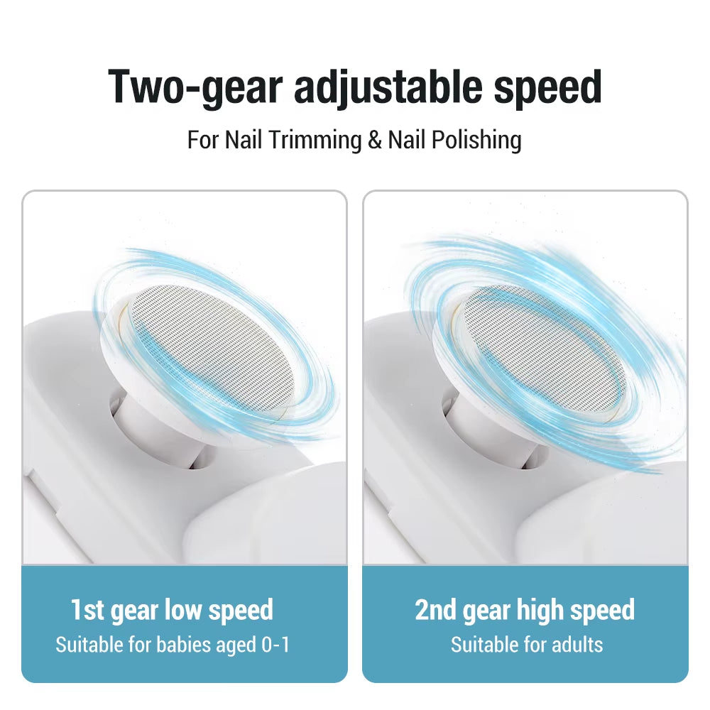 Electric Nail Clipper Grinding and Polishing with Light Automatic Nail Trimmer Rechargeable Nail Cutter Manicure for Baby Adult