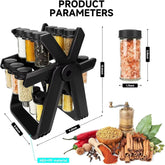 Rotating Double-Tiered Ferris Wheel Spice Organizer Rack Kitchen Storage Accessories