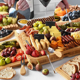 Popular Service Tray Cheese Board Set Bamboo Cooked Food Board with Stainless Steel Knife Gift for Home Use