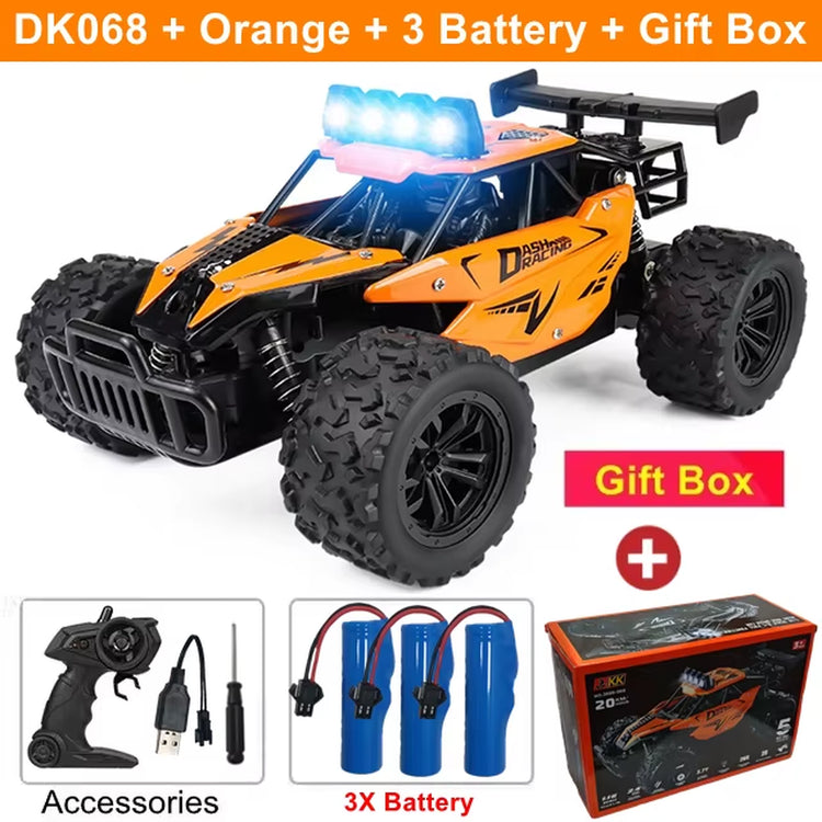 Remote Control Car RC Drift Racing 1:16 Vehicle off Road Alloy 2.4G Radio High-Speed Trucks with LED Light Climbing Gift Kid Toy
