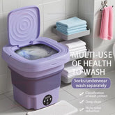Portable Small Foldable Washing Machine with Spin Dryer for Socks Underwear Washer Household Mini Washing Machine EU Plug