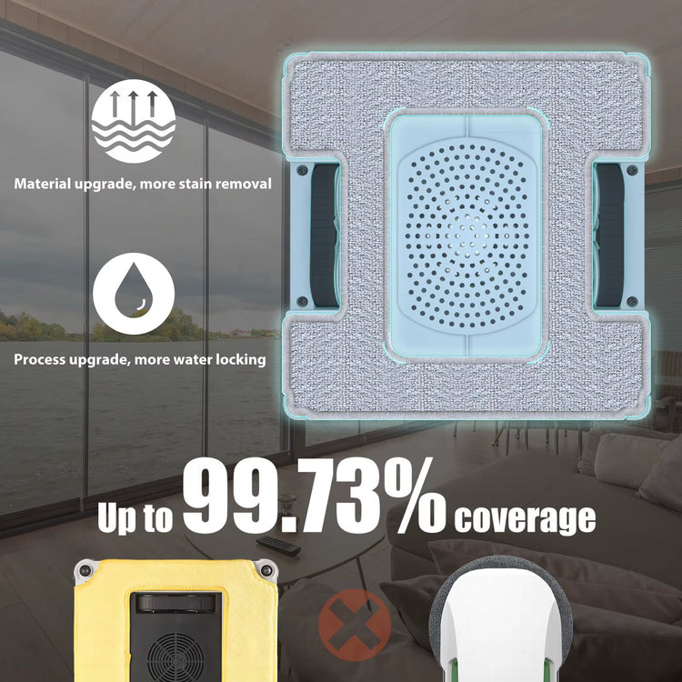 Two-Way Water Spray Smart Robot Window Washer W6 Anti-Drop 10 Language Options Remote Control Electric for Household Car Use