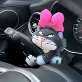 Car Cute Wiper Ornaments Plush Doll Capybara Panda Cat Turn Signal Switch Ornament Car Interior Decoration Accessories