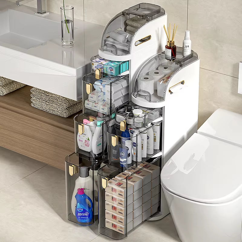Wholesale 2-5 Layers Slit Plastic Flip Top Storage Drawer Cabinet Kitchen Bathroom Household Shelf for Storage Boxes & Bins