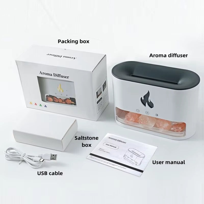 250Ml Air Humidifier Electric Ultrasonic USB 7 Color Flame Humidifier Essential Oil Fire Aroma Diffusers
