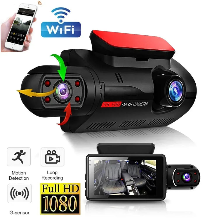 Dual Lens Dash Cam for Cars Black Box HD 1080P Car Video Recorder with WIFI Night Vision G-Sensor Loop Recording Dvr Car Camera