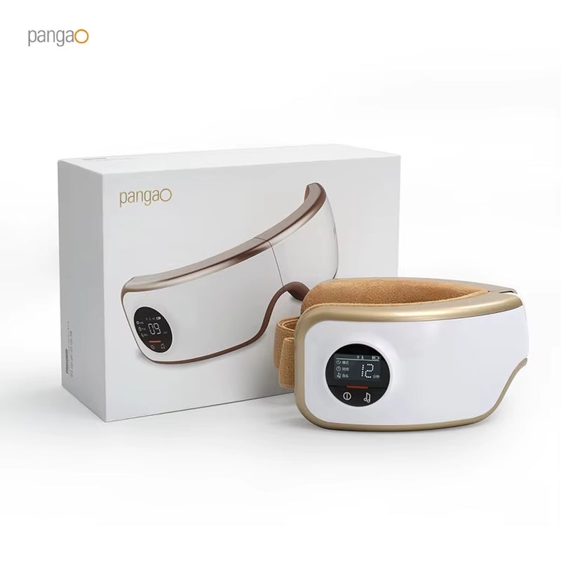 Pangao Wireless Digital 3D Smart Electric Heated Vibrating Relax Eye Care Massager Glasses for Eyes Strain