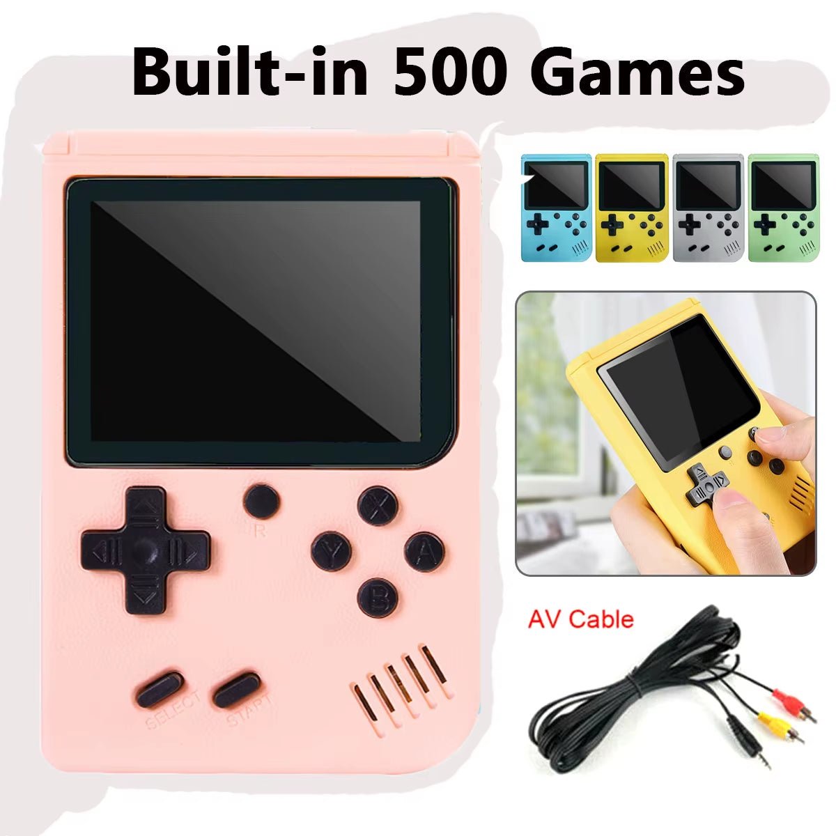 Built-In 500+ Classic Games 5 Inch Arcade Retro Console Games Console for Game Boy Emulator TV Video Game Handheld Game Player