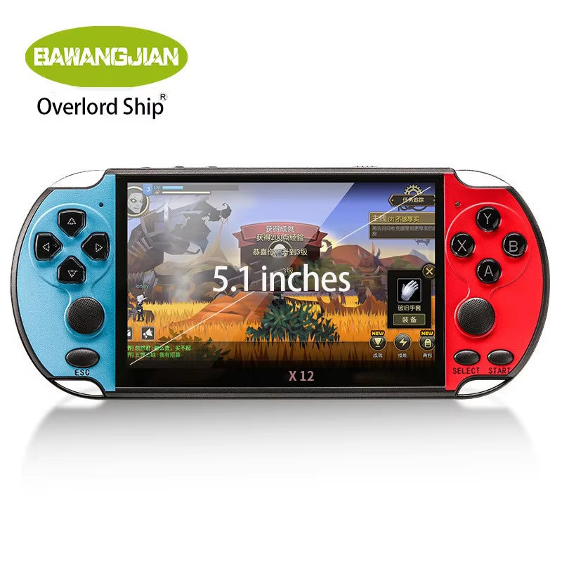 X7/X7Plus Portable Gaming Console, 4.3/5.1-Inch HD Screen, Portable Audio-Video Player, Classic Games, over 10,000 Free Built-