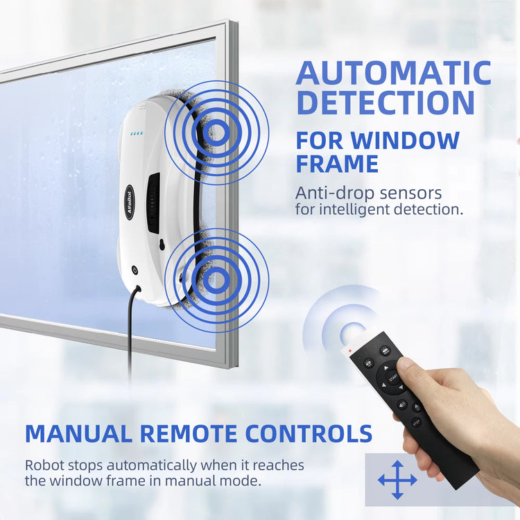 Alfabot Robot Window Cleaner with Safety Rope Remote Control Window Cleaner Indoor Outdoor Intelligent Electric Glass Cleaning