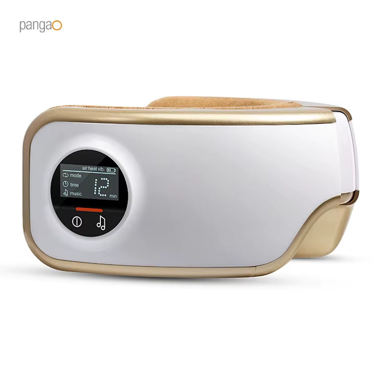 Pangao Wireless Digital 3D Smart Electric Heated Vibrating Relax Eye Care Massager Glasses for Eyes Strain
