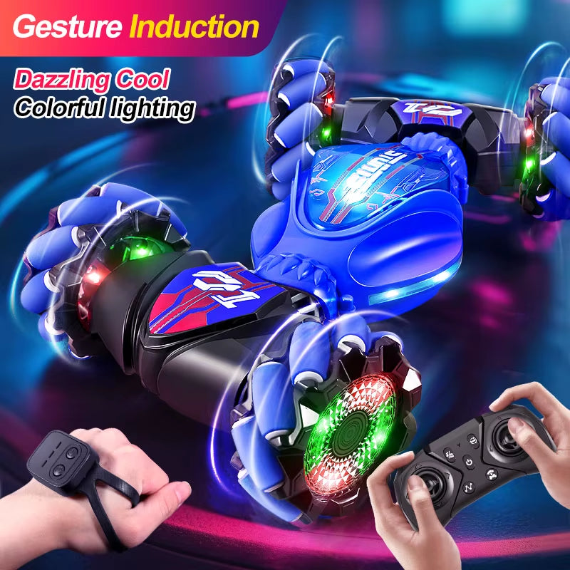 Gesture-Sensing Stunt Remote Control Car Lights and Music One-Click Transformation Toy Car Children&
