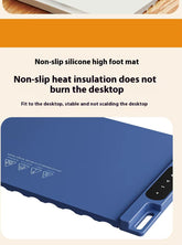 Hot Dish Electric Square Rice Plate Non-Slip Silicone Flexible Chopping Board Rollable Foldable Dining Table Constant Heating