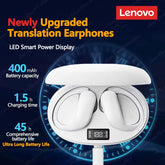 AI Translator Earbud Lenovo XT55 OWS Bluetooth 5.4 Wireless Noise Reduction HD Call Translation Headphones for Travel with Mic