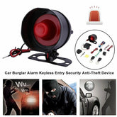 Car Anti-Theft Alarm 1-Way Vehicle Alarm System Protection Security System Keyless Entry Siren + 2 Remote Control Burglar Alarm