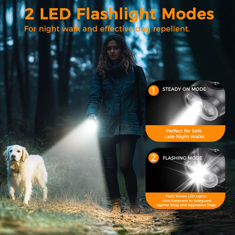2025 Factory Wholesale 50Ft Dog Repeller Ultrasonic with 3 Training Modes 2 Flashlight Modes Humane Device for Dog Bark Control
