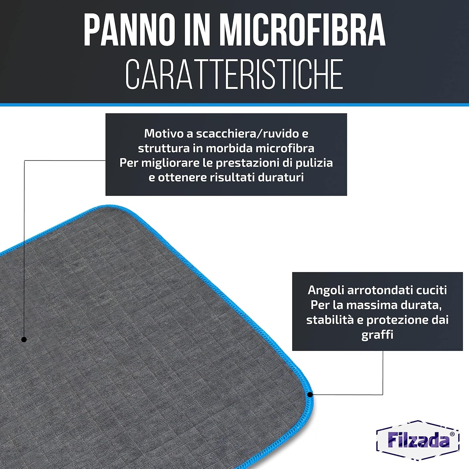 Filzada® 6X Panno Microfibra Auto - Panni Microfibra per La Cura Delle Auto 40X40Cm - Stracci Estremamente Assorbente