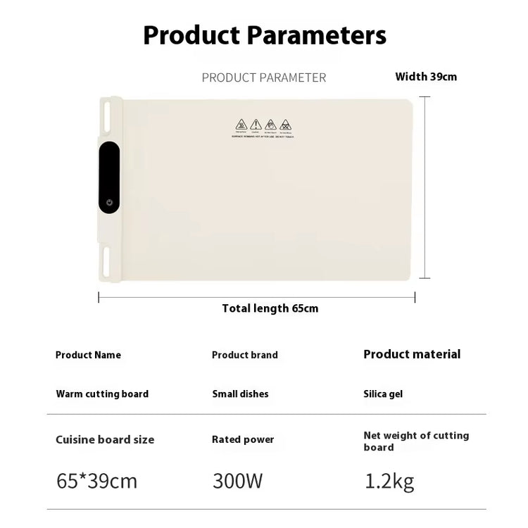 Hot Dish Electric Square Rice Plate Non-Slip Silicone Flexible Chopping Board Rollable Foldable Dining Table Constant Heating