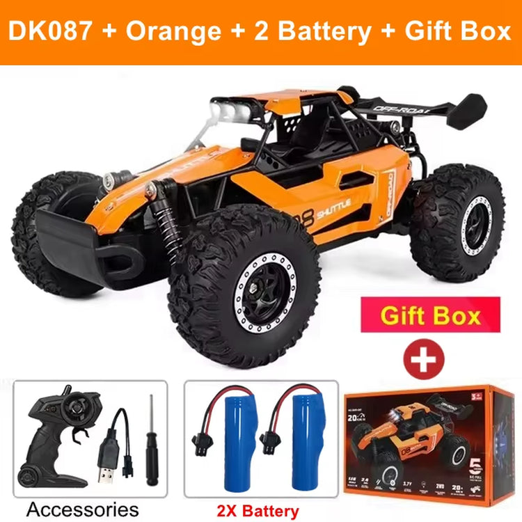 Remote Control Car RC Drift Racing 1:16 Vehicle off Road Alloy 2.4G Radio High-Speed Trucks with LED Light Climbing Gift Kid Toy