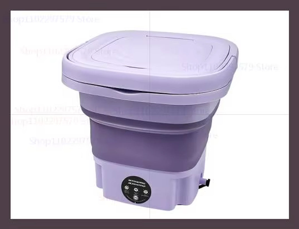 Portable Small Foldable Washing Machine with Spin Dryer for Socks Underwear Washer Household Mini Washing Machine EU Plug