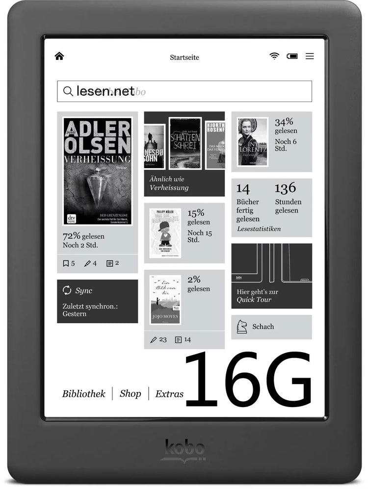 Kobo Glo HD 6" Ereader 300PPI KOBO N437 E-Ink Carta E-Book Reader 4G/16G/32G Touch Electronic Book 1448X1072 Kindle Onyx Tolino
