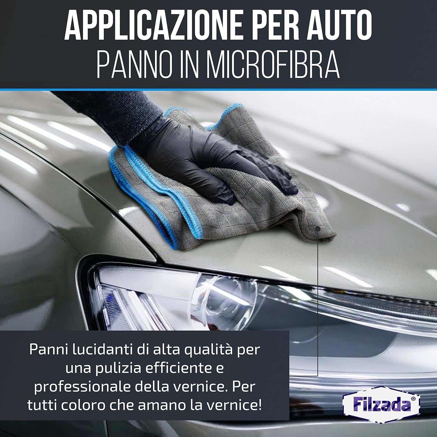 Filzada® 6X Panno Microfibra Auto - Panni Microfibra per La Cura Delle Auto 40X40Cm - Stracci Estremamente Assorbente