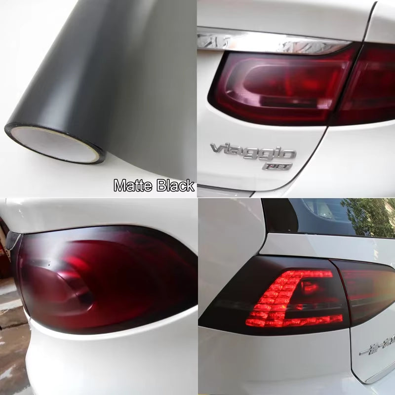 Smoke Matte Black Headlight Film Taillight Tint Fog Light Vinyl Film Rear Lamp Tinting Film for Vehicle Motorcycle Light