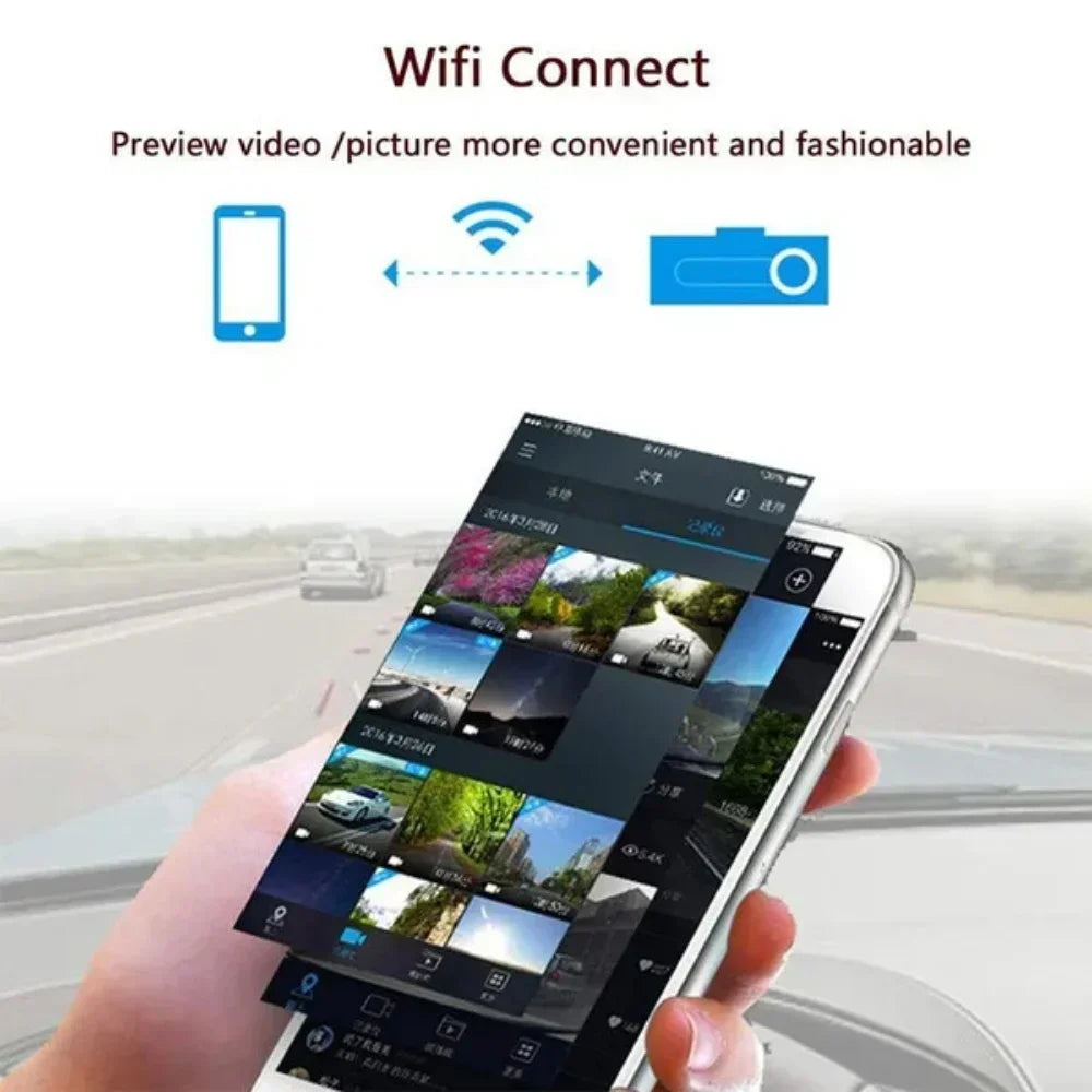 Dual Lens Dash Cam for Cars Black Box HD 1080P Car Video Recorder with WIFI Night Vision G-Sensor Loop Recording Dvr Car Camera