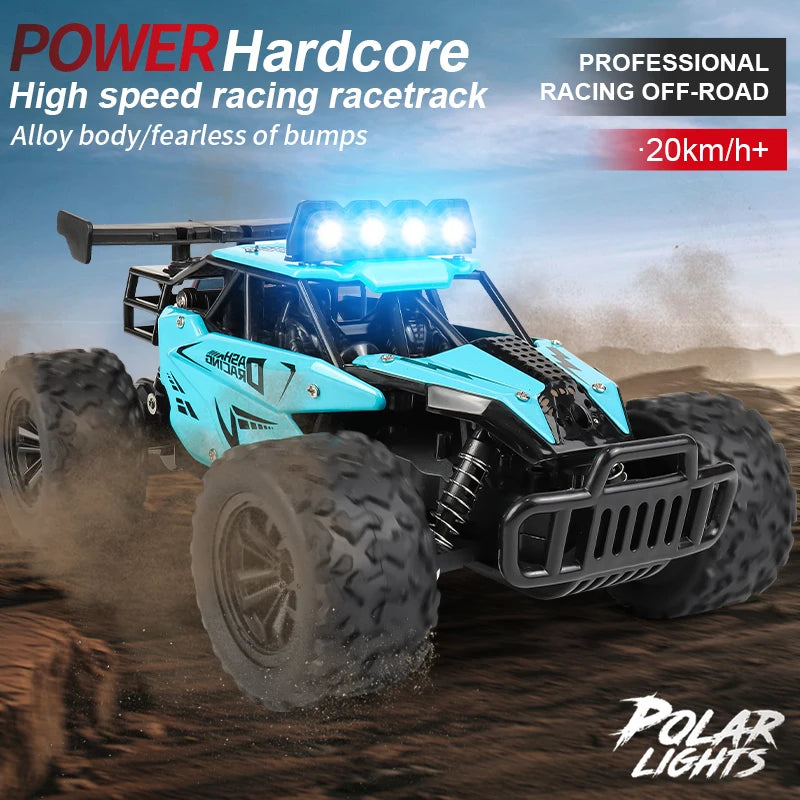 Remote Control Car RC Drift Racing 1:16 Vehicle off Road Alloy 2.4G Radio High-Speed Trucks with LED Light Climbing Gift Kid Toy