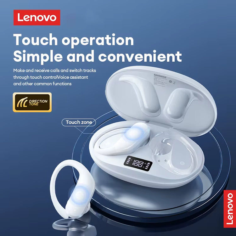 AI Translator Earbud Lenovo XT55 OWS Bluetooth 5.4 Wireless Noise Reduction HD Call Translation Headphones for Travel with Mic