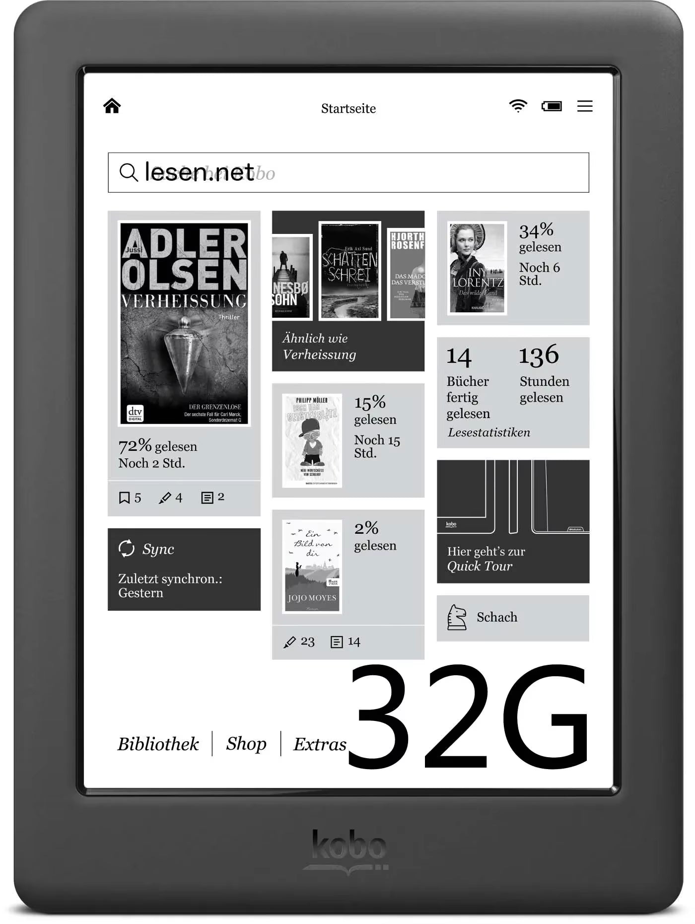 Kobo Glo HD 6" Ereader 300PPI KOBO N437 E-Ink Carta E-Book Reader 4G/16G/32G Touch Electronic Book 1448X1072 Kindle Onyx Tolino