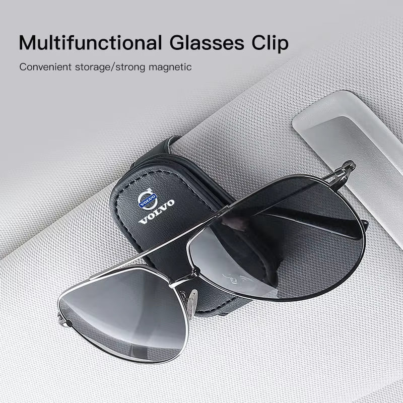 Car Glasses Sun Visor Box Auto Sunglasses Clip Card Accessories for Volvo XC90 V90 V60 XC60 V40 S80 S60 S90 C40 XC40 V70 XC70