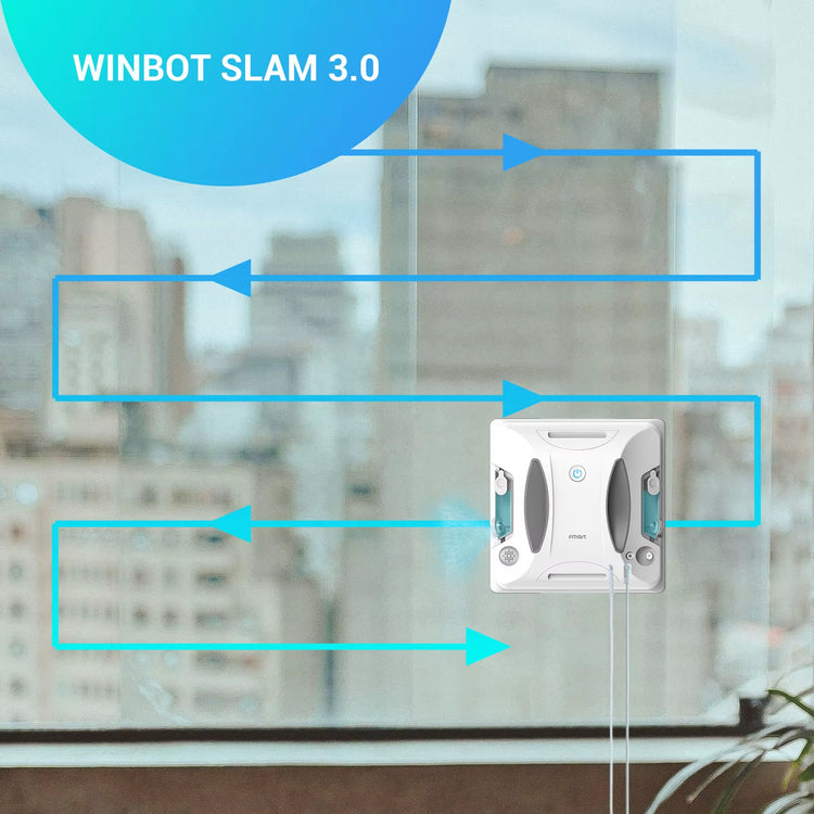 Two-Way Water Spray Smart Robot Window Washer W6 Anti-Drop 10 Language Options Remote Control Electric for Household Car Use