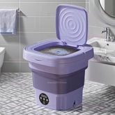 Portable Small Foldable Washing Machine with Spin Dryer for Socks Underwear Washer Household Mini Washing Machine EU Plug