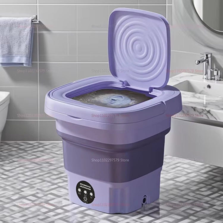 Portable Small Foldable Washing Machine with Spin Dryer for Socks Underwear Washer Household Mini Washing Machine EU Plug