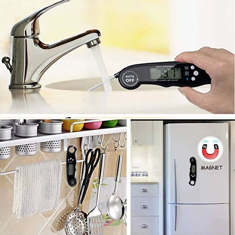 Kitchen Accessories Fast Reading Digital Meat Cooking Thermometer with Folding Probe Grill Thermometer