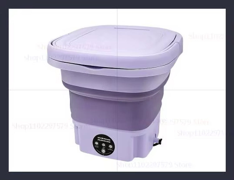 Portable Small Foldable Washing Machine with Spin Dryer for Socks Underwear Washer Household Mini Washing Machine EU Plug
