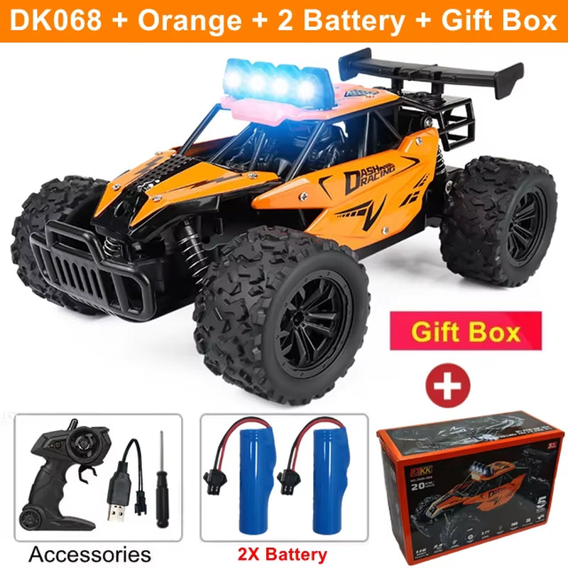 Remote Control Car RC Drift Racing 1:16 Vehicle off Road Alloy 2.4G Radio High-Speed Trucks with LED Light Climbing Gift Kid Toy