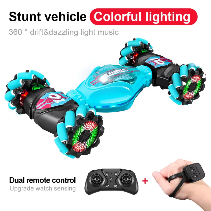Gesture-Sensing Stunt Remote Control Car Lights and Music One-Click Transformation Toy Car Children&