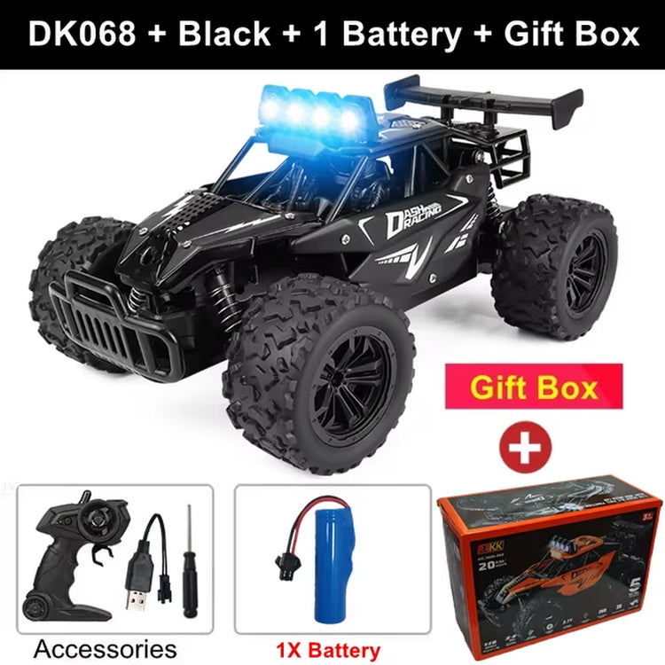 Remote Control Car RC Drift Racing 1:16 Vehicle off Road Alloy 2.4G Radio High-Speed Trucks with LED Light Climbing Gift Kid Toy