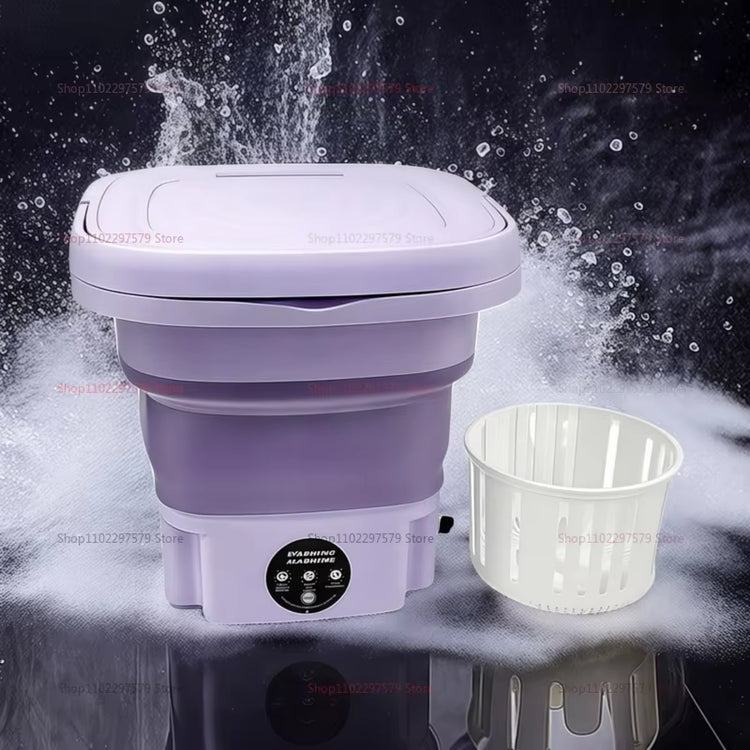 Portable Small Foldable Washing Machine with Spin Dryer for Socks Underwear Washer Household Mini Washing Machine EU Plug
