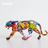 Custom Creative Colorful Art Graffiti Animal Leopard Statue Resin Crafts Modern Home Decoration Sculpture