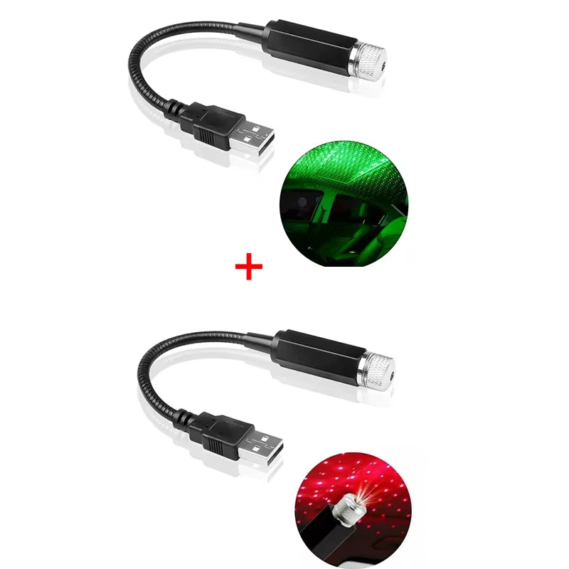 Mini LED Car Roof Star Night Light Projector Atmosphere Galaxy Lamp USB Decorative Adjustable for Auto Roof Room Ceiling Decor
