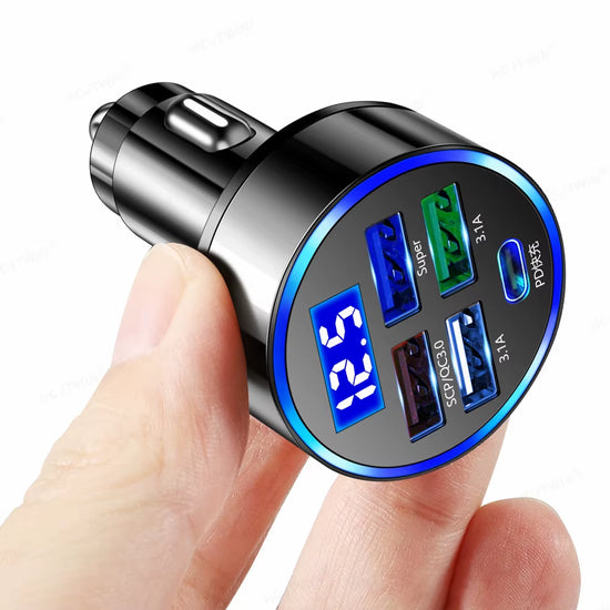 5 Ports USB Car Charge 250W Quick 7A Mini Fast Charging for Iphone 11 Xiaomi Huawei Mobile Phone Charger Adapter in Car