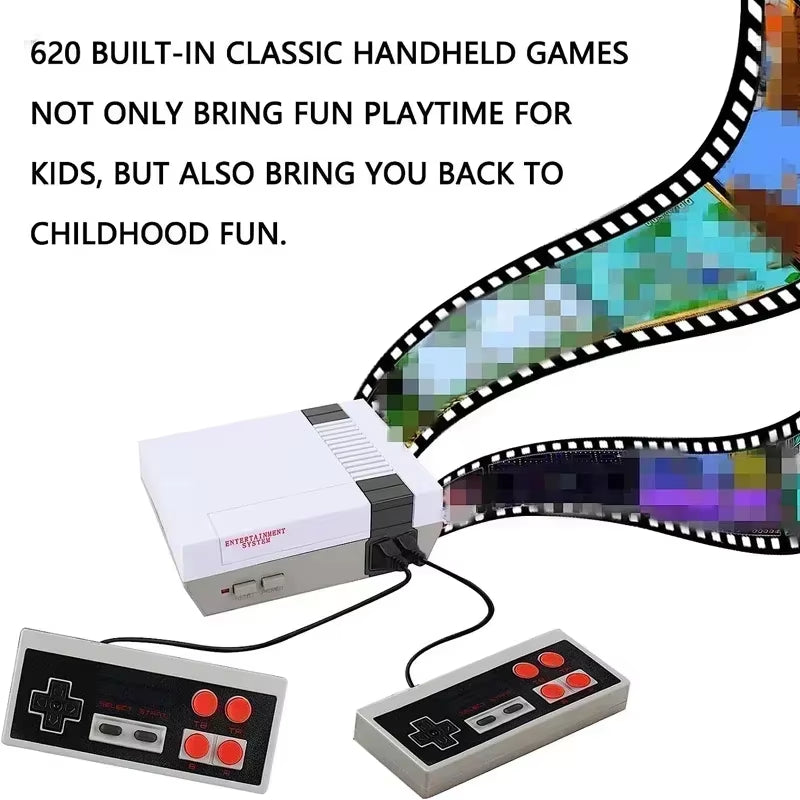 4 Button Controller Gamepad for 8 Bit Retro Video Game Consoles Hdmi-Compatible Mini Stick Built in 620 Games Dual Classic